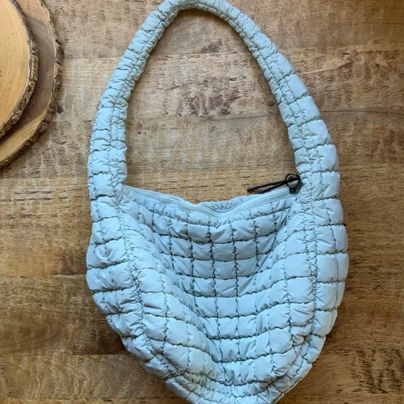 Quilted Puffer Crossbody Hobo Bag - Picture 2 of 4